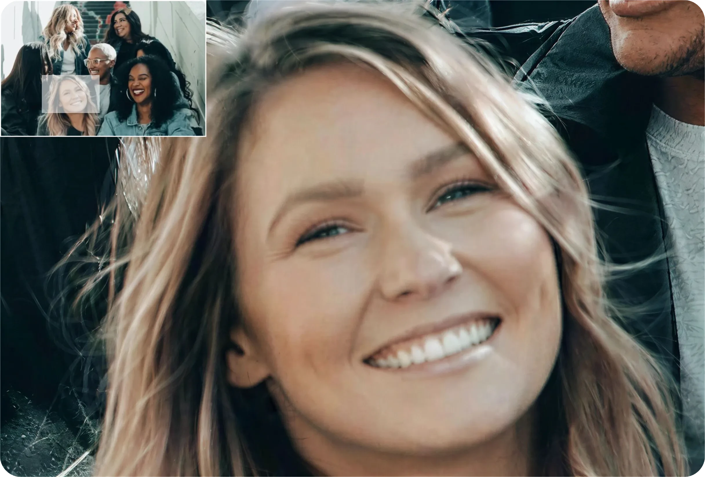 Clear reconstructed face details after AI upscaling