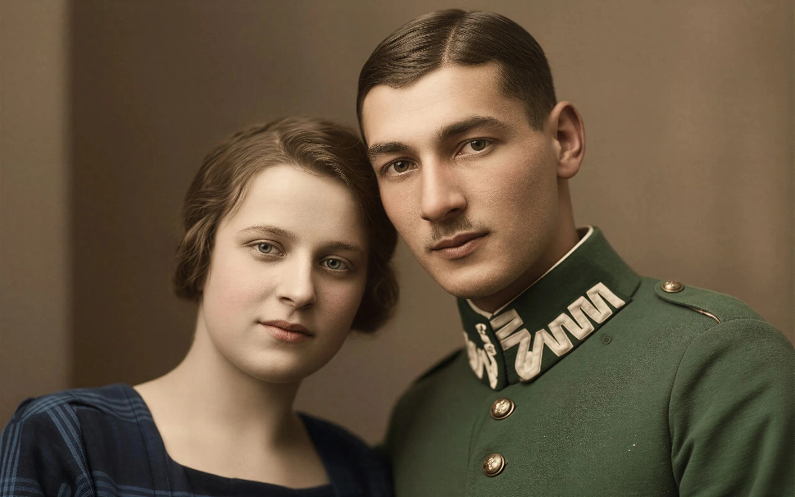 Before and after of a torn photo repair