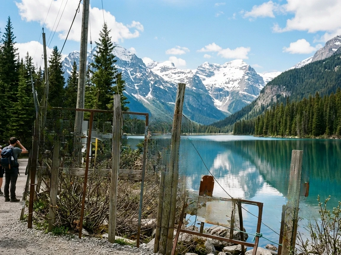 Placas, postes e fios eletricos - After