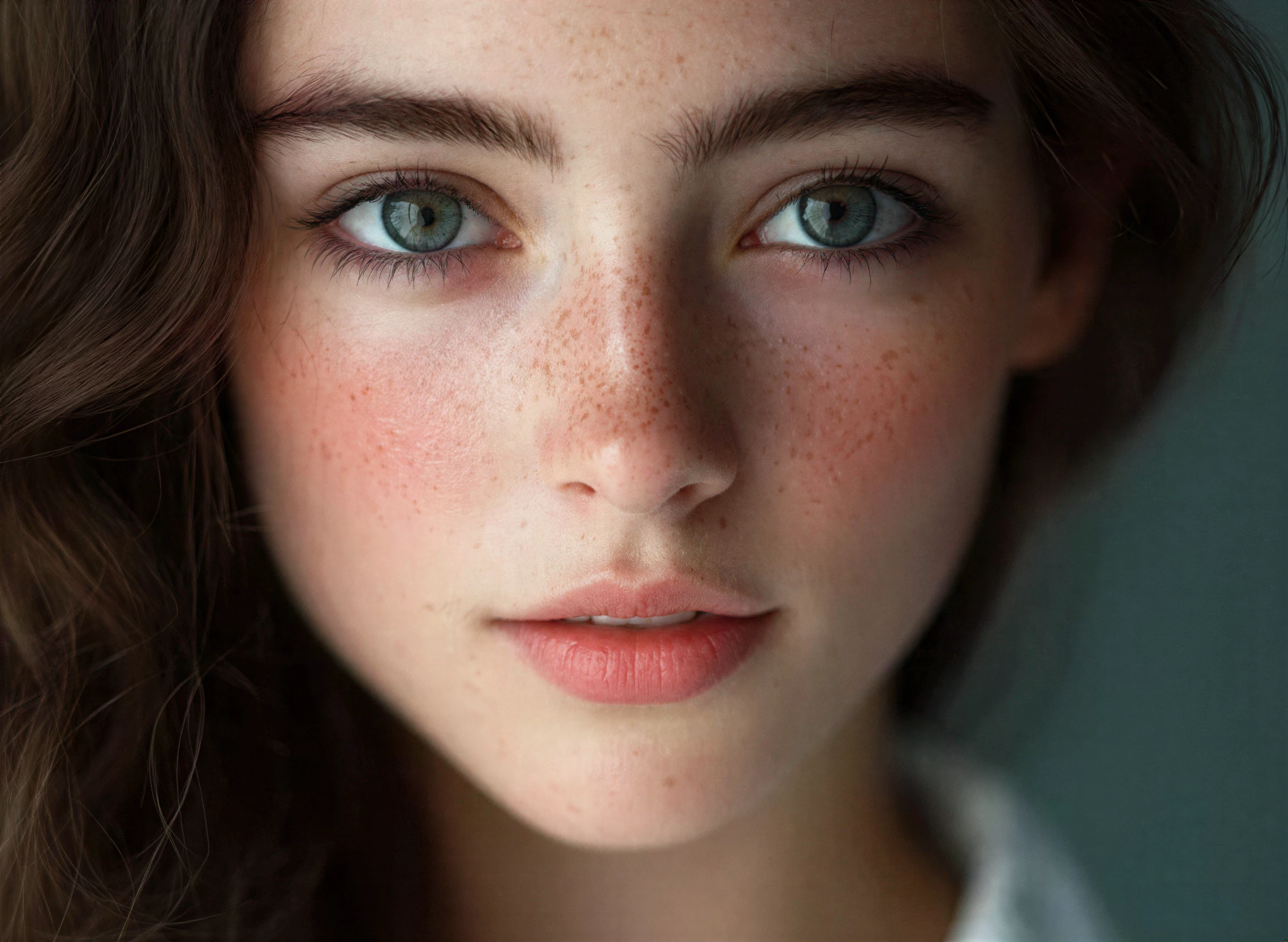 High quality smooth selfie with natural skin pores